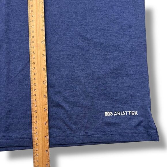 Ariat Tek Polo Shirt Mens Small Blue Charger 2.0 SS - Picture 4 of 9